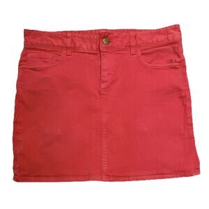 J Crew Denim Mini Skirt Women’s Sz 29 Stretch Denim 5 Pocket Casual Jean Coral
